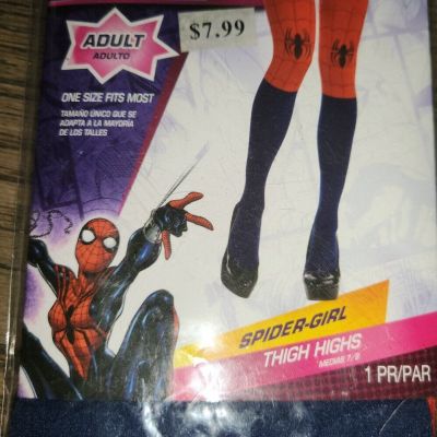 Marvel Spider-Girl Thigh High Socks Stockings 1 Pair Red Blue Sexy Adult OS