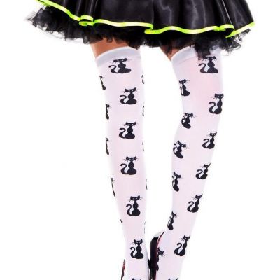 sexy MUSIC LEGS sitting CAT kitty KITTEN halloween THIGH highs STOCKINGS nylons