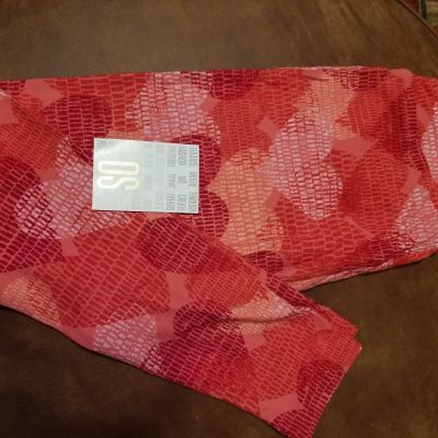 Lularoe Leggings OS, Vintage Valentine's Day, Big Red & White Hearts, Brand New