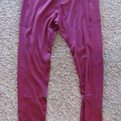 NWT Ashley Stewart Sport Wine Polyester/Spandex Leggings Pants Women's 10/12