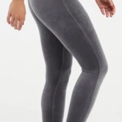 SPANX Ready To Wow Shiny Velvet Hi Waisted LEGGINGS Silver Chrome Grey # 2070 XS