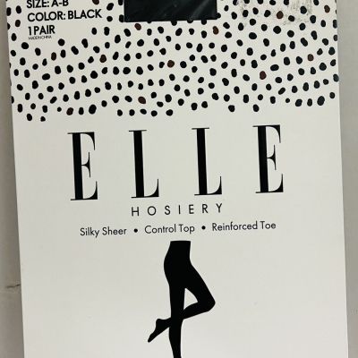 Elle Hosiery Silky Sheer Control Top Size AB Color Black