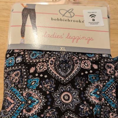 NEW WOMENS BOBBIE BROOKS MULTICOLOR SOFT LEGGINGS Sz 2X