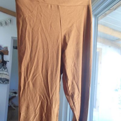 Shiny copper bronze root beer leggings NWT small