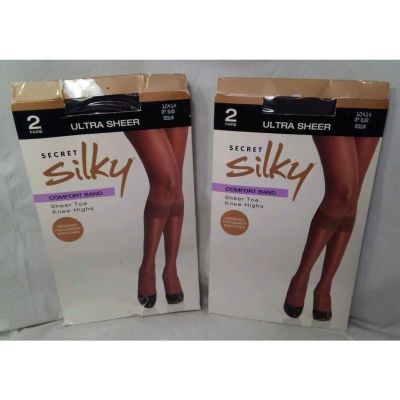 2 Secret Ultra Sheer 10414 Off Black Regular Comfort Band Knee Highs