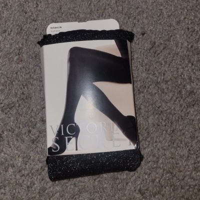 Victoria's Secret Body By Victoria Black Lurex Tights size small