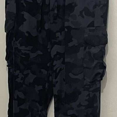 Sound Style Women’s Drawstring Camo Black/Gray Cargo Large 100perc Rayon  Preowned