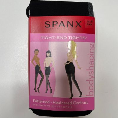 Spanx Tights Womens Size D Black Gray Heathered Tight End Shaping Shapewear New