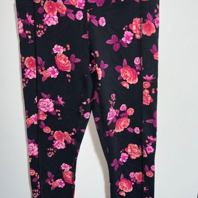 juniors/womans Pink Ultimate floral ankle leggings size XS pockets