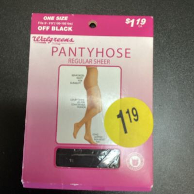 New Walgreens Pantyhose Regular Sheer One Size Jet Black