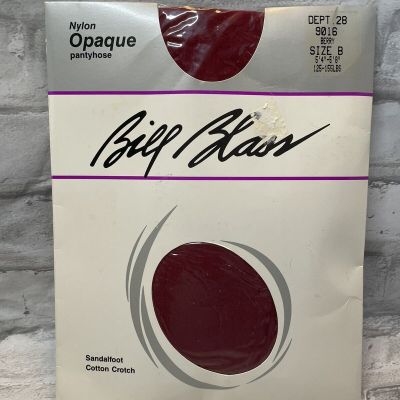 Vintage Size B Bill Blass Opaque Pantyhose Berry Colored NEW Sandalfoot