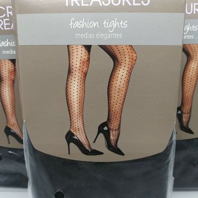 Secret Treasure Leopard Print Black Fashion Tights - Size 1 - Lot of 3