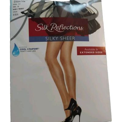 Hanes Silk Reflections Silky Sheer size EF Barely There Control Top Pantyhose