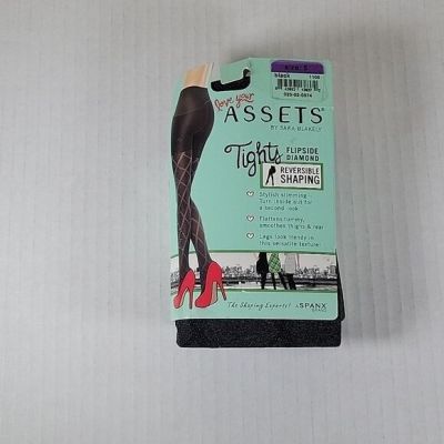 NWT Assets by Spanx Reversible Shaping Tights Flipside Diamond Black Size 5