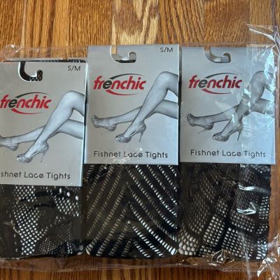 Women’s Fishnet Lace Design Stocking Tights  (6-Pairs)  Size Small/Medium Black