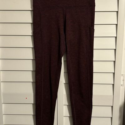 Aerie Chill Play Move Leggings Women's Heathered Maroon Sz M Workout Run