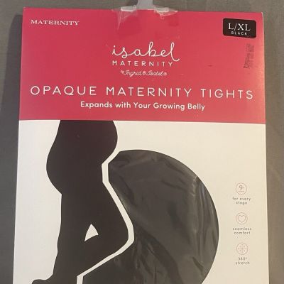 Isabel Maternity Opaque Maternity Tights - Women's Pregnancy Black Tights L/XL