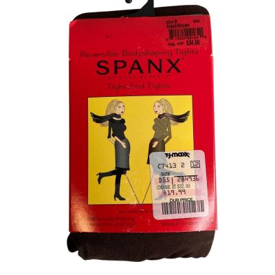 Spanx Reversible Bodyshaping Tights Black/Brown Size D NWT