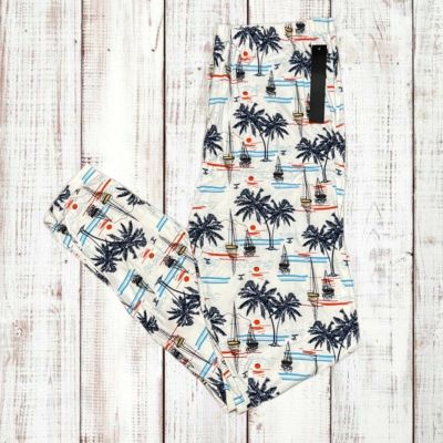 Women’s Leggings Tropical Palm Tree Print Plus Size 3X NWT Extra Stretchy Soft