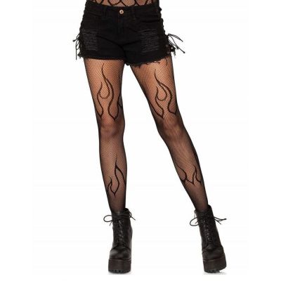 Brand New Kelly Flame Fishnet Tights Leg Avenue 9288