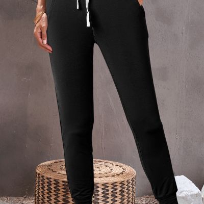 Drawstring Waist Pocketed Leggings.