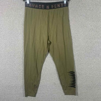 Savage X Fenty Womens Leggings Size 3X Military Green Savage X Jersey High Waist