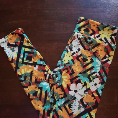 NWOT LuLaRoe OS Women’s Leggings ~ Bright Geometric Floral Print ~ ????