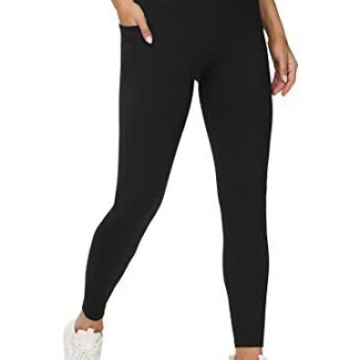 Women's V Cross Waist Workout Leggings Tummy Control Running X-Large Black