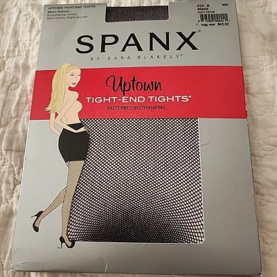 SPANX Size A Black Bodyshaping Patterned Tight End Tights Style 963A  NWT