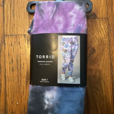 Torrid Purple Tie Dye Stretch Cotton  Leggings Womens Size 1 New