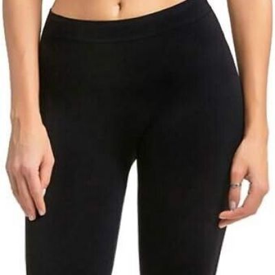 MOPAS Leggings-Women's Ribbed Waistband Knee Length Plain Leggings (EX005 BLACK)