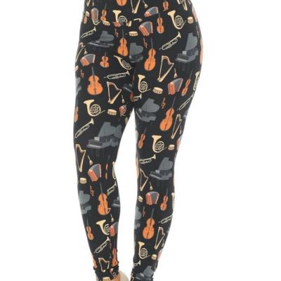 Plus Size Womens Musical instruments  Leggings | Music instruments, Music