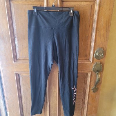 Victoria Secrets Pink Brand Black Tights Size Xl