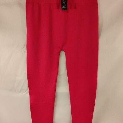 NWT New Mix Women's One Size Bright Pink Capri Leggings