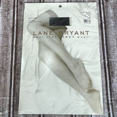 LANE BRYANT Nylon Pantyhose Daysheer Invisible Reinforced Toe Black Plus Size B