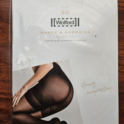 Wolford Pantyhose Tights - Pure 30 Complete Support - Mocca  Size S - NIP