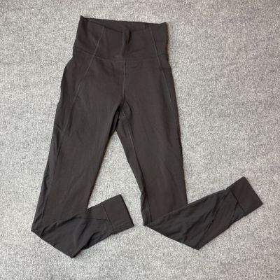 Lululemon Leggings Womens Size 6 Black High Rise 28in Mesh Panel Ankle P30416