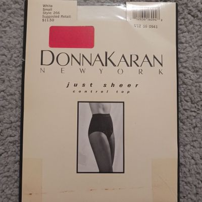 Donna Karan NY Just Sheer Control Top White Pantyhose Women's Small Style 266