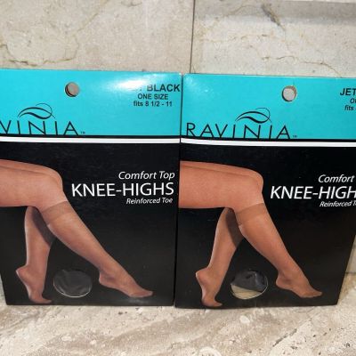 2X Ravinia Knee-Highs One Size Fits 8 1/2 - 11 Jet Black