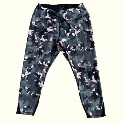 Torrid Athletic Camo Grey Pink Cropped Leggings Mesh Inserts Sport Gym Size 2