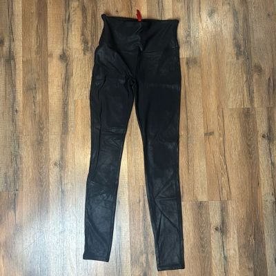 Spanx Black Shiny Leggings Medium