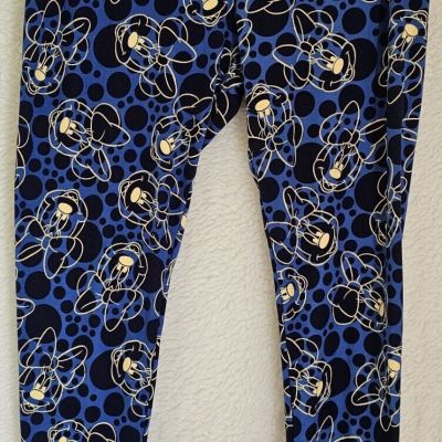 Womens Disney Leggings Pants Size Tall & Curvy LuLaRoe Minnie Mouse Sueded NEW