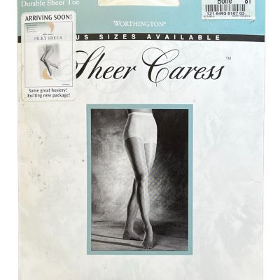 JCPenney Worthington BONE 81 Sheer Caress QUEEN Pantyhose SHORT Hosiery