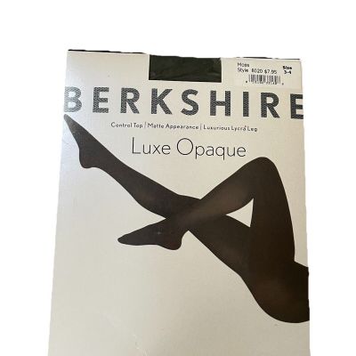 Berkshire Luxe Opaque Control Top Tights Size 3-4 Large Denim Matte Gray New