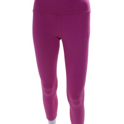 Lululemon Womens High Rise Cropped Athletic Leggings Bright Pink Size 6