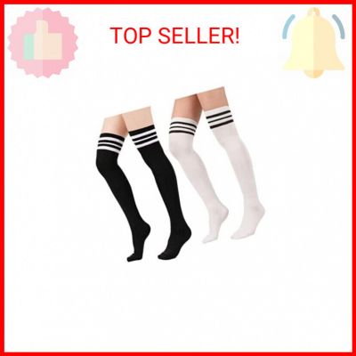 Zando Women Over Knee Thigh High Socks Plus Size Tube Leg Warmers Stocking Cotto