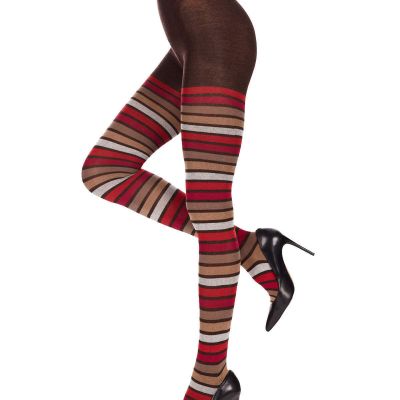 Multi Stripe Cotton Blend Sweater Tights