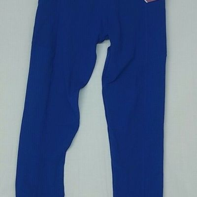 NEW SATINA Soft High Waisted Leggings for Women - Full Length in Bright Blue