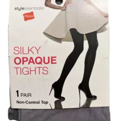 Hanes Silky Opaque Tights, Graduated Compression Size L/XL Mineral Stone Grey