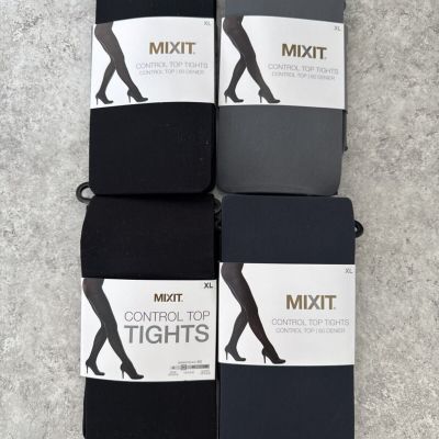 Mixit - Tights - NWT - XL - Navy, Gray, And Black - Control Top - 60 Denier